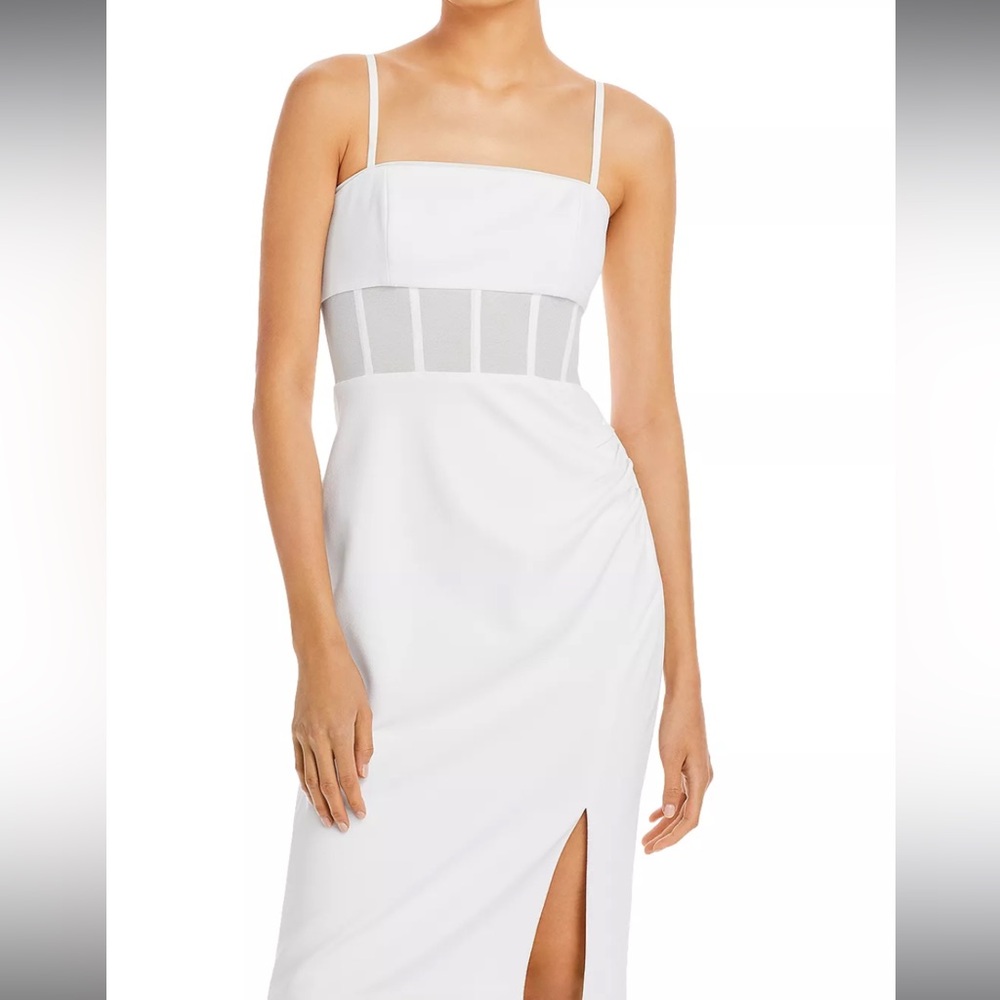 BCBG Maxazria Illusion Waist Midi Dress